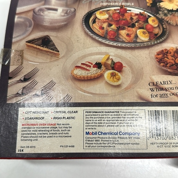 Hefty Crystals Disposable Plates And Bowls Clear See Thru Vintage 1990's Set - Picture 6 of 7